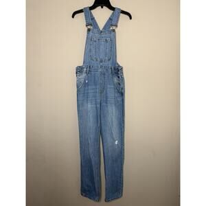 Women’s Lightly Distressed Cello Denim Relaxed Fit Overalls Bibs Dungaree Sz XS